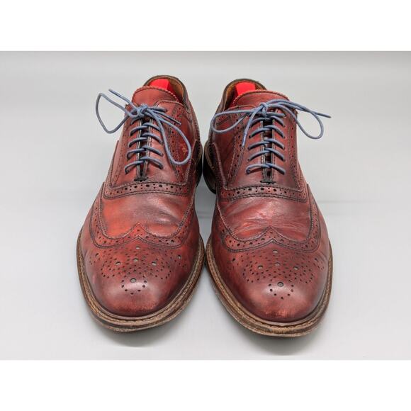 Mercanti Fiorentini Cuoio Italy Wingtip Oxford Shoes Ox Blood Size 10 M